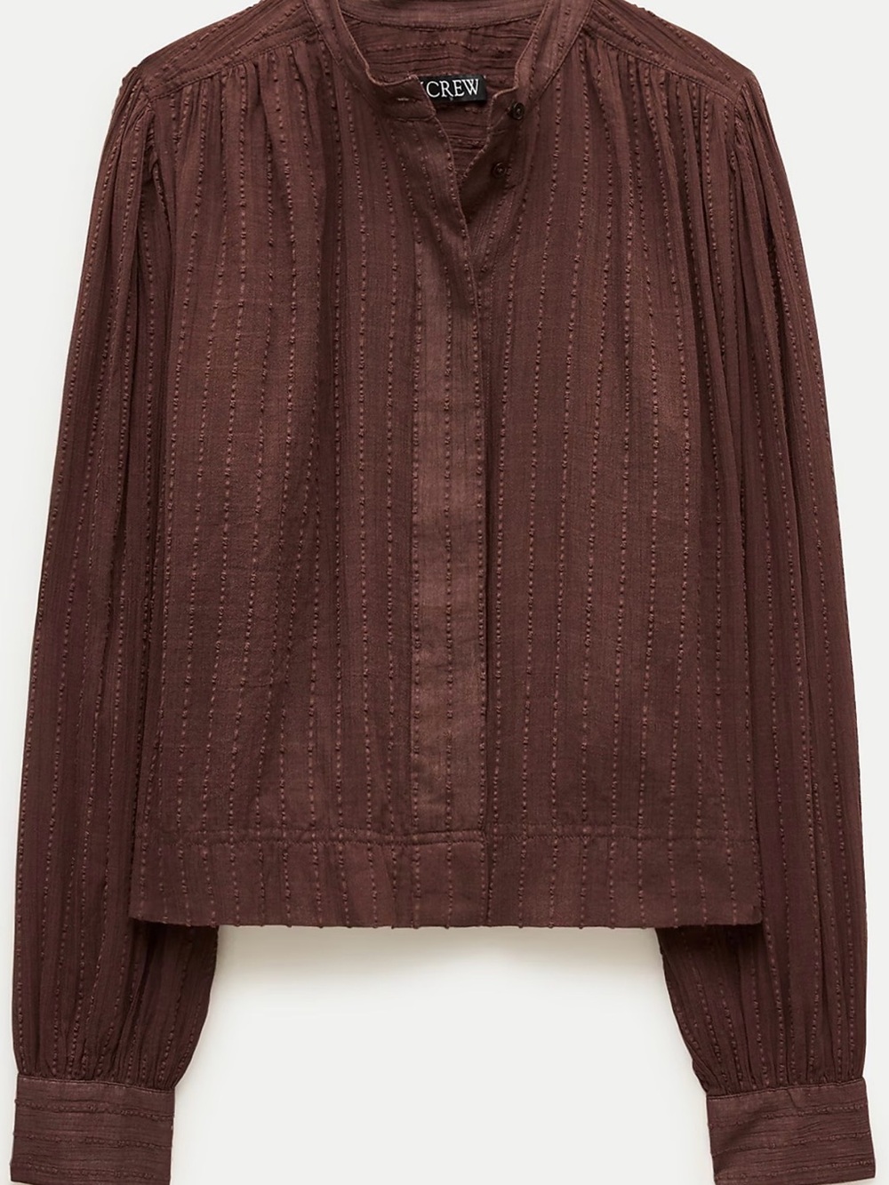 J. Crew Women's Chocolate Brown Button-Front Textured Shirt NWT